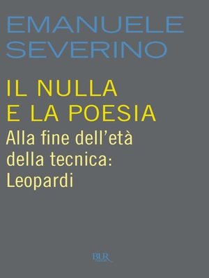 cover image of Il nulla e la poesia